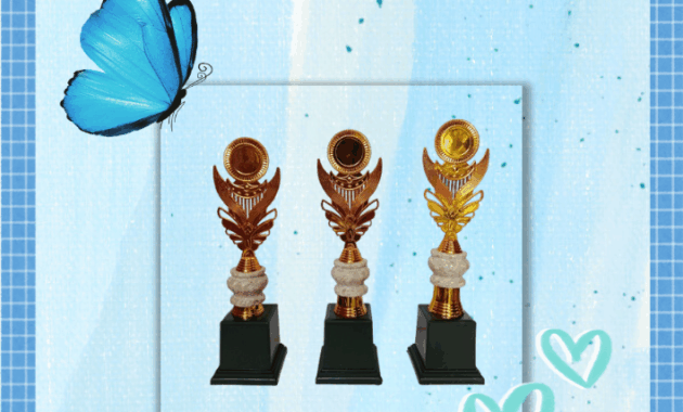  "Koleksi Magis Piala Deli Serdang berbahan logam emas elegan untuk trofi kejuaraan.