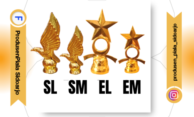 Piala akrilik berkualitas dari Solusi Piala Custom Mamuju untuk penghargaan event.