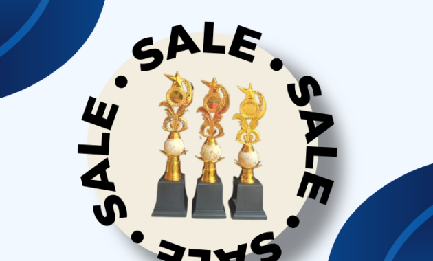 Koleksi piala akrilik dan marmer buatan Produsen Piala Trophy Kalianda untuk event olahraga.